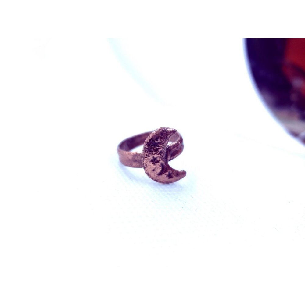Copper moon ring size 6 - Picture 6 of 12